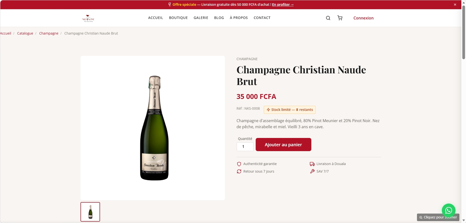 NKS Wine — Fiche produit