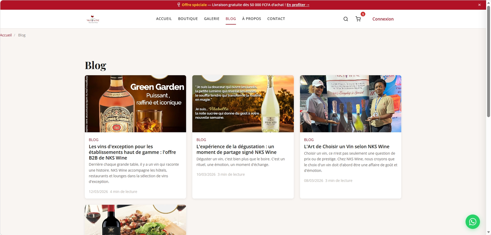 NKS Wine — Commande & livraison