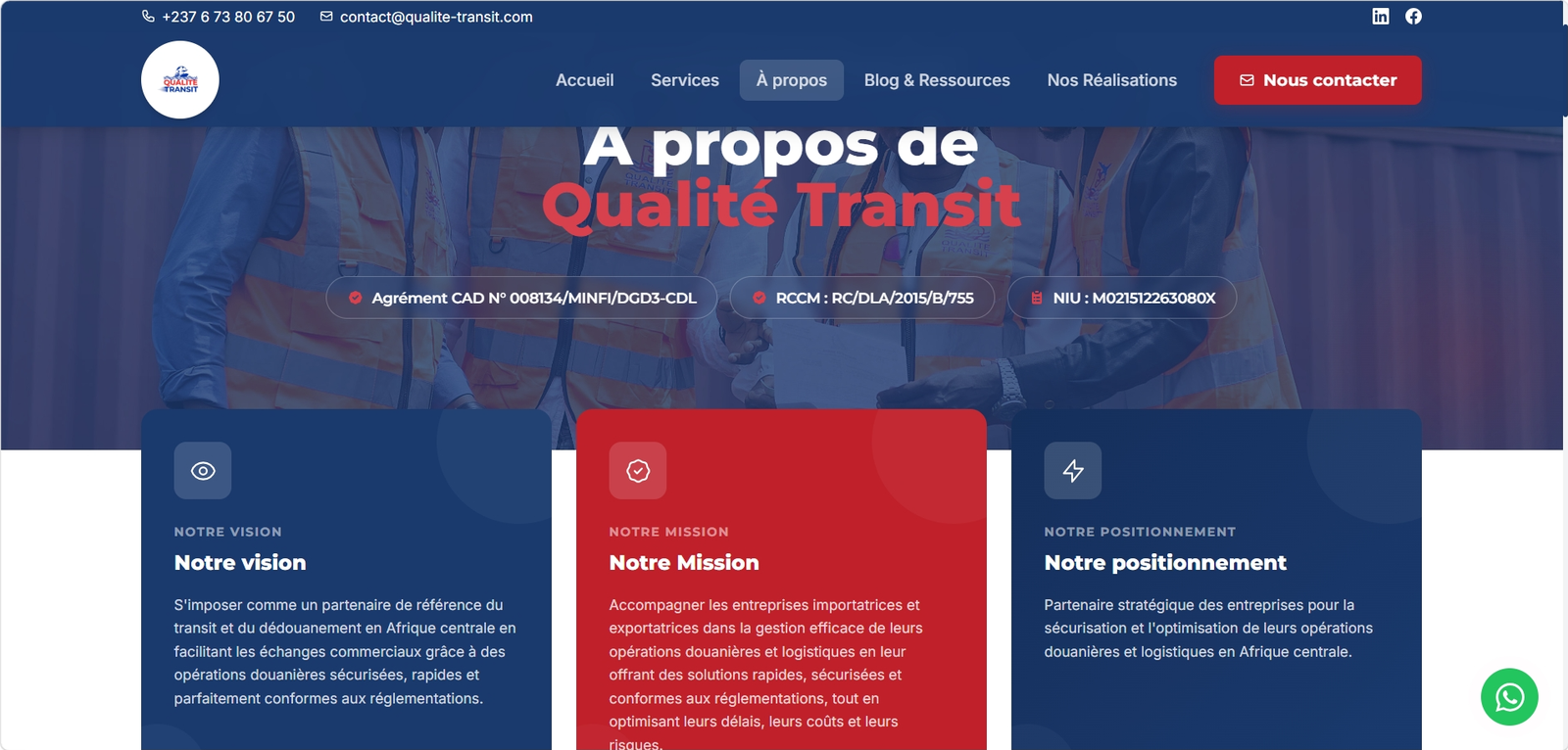 Qualité Transit — Accueil institutionnel