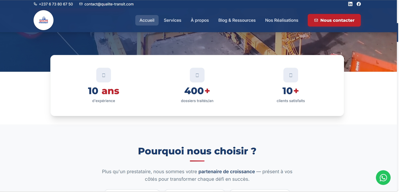 Qualité Transit — aperçu du site